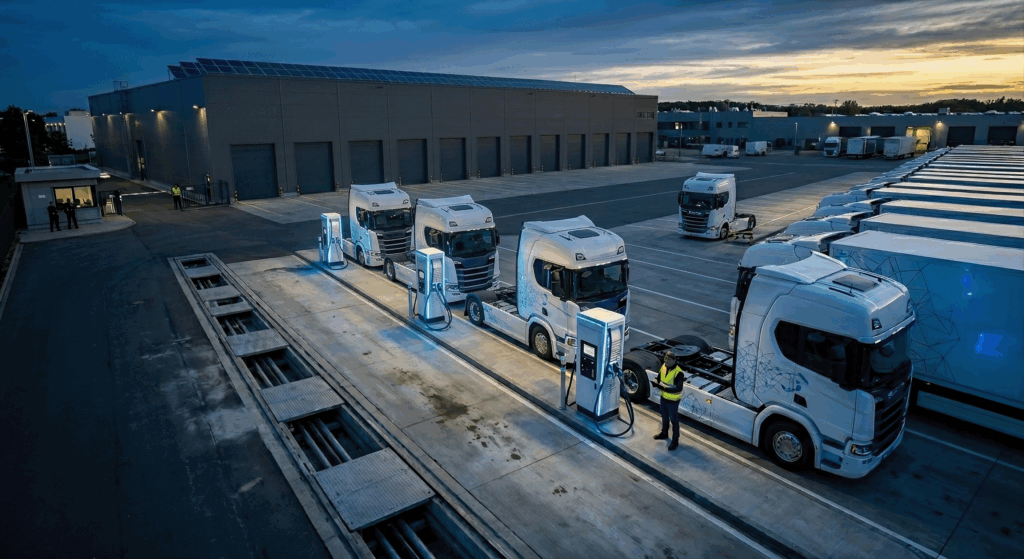 Depot Laden Ladeinfrastruktur für E-LKW