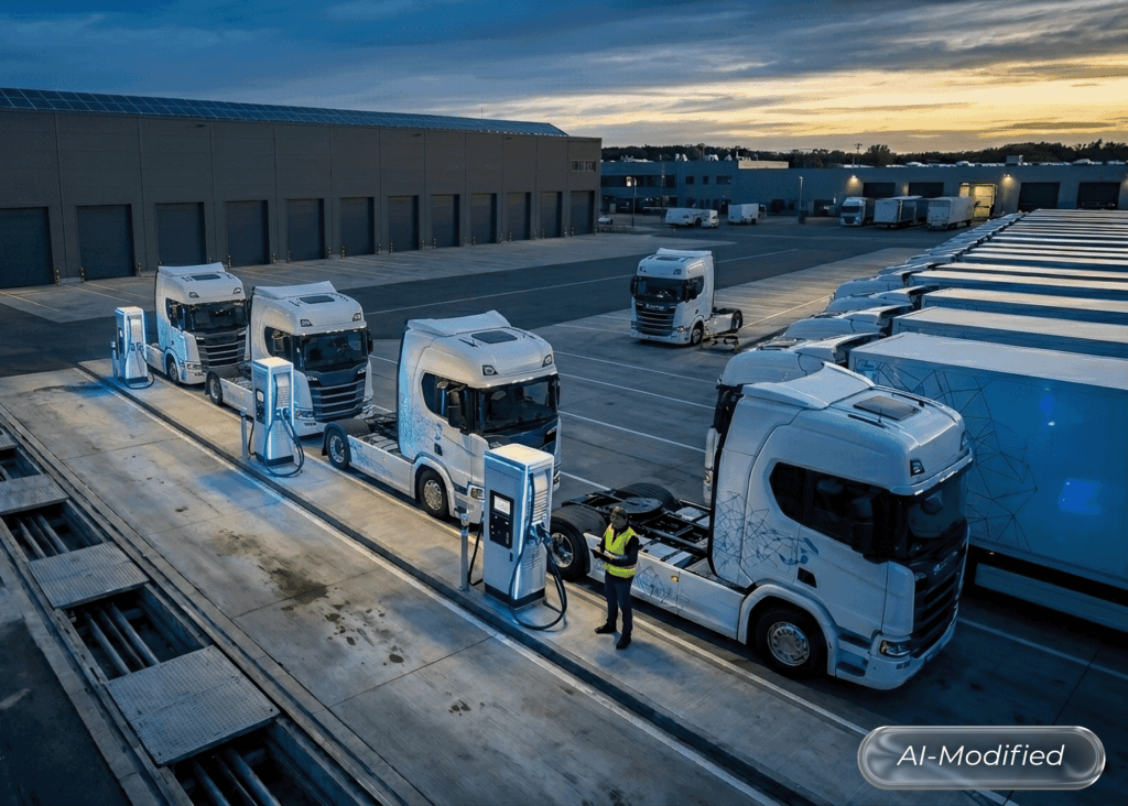 Ladeinfrastruktur für E-LKW im Depot
