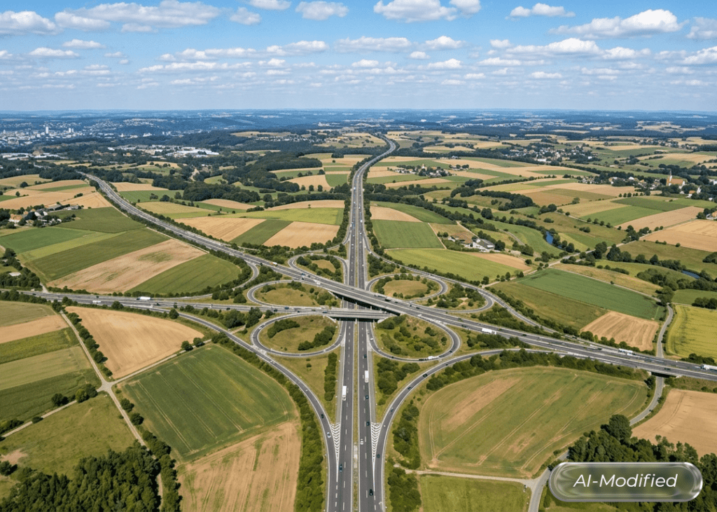 Luftbild Autobahnkreuz